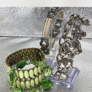 Napier etc ^^^  “””Silver “””  Green Bracelet collection ***